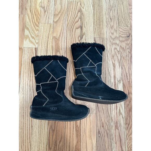 UGG Patchwork Geometric Stitching Shearling Boots - Picture 1 of 6